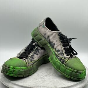 Viron Green Black Tie-Dye Sneakers Size EU 44 US 10.5  Eco Vegan Chunky Shoes